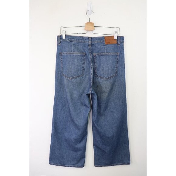 J. Crew Rayner Wide Leg Jean High Rise Ankle Crop Stretch Denim Mid Blue Wash 30 - Picture 5 of 7